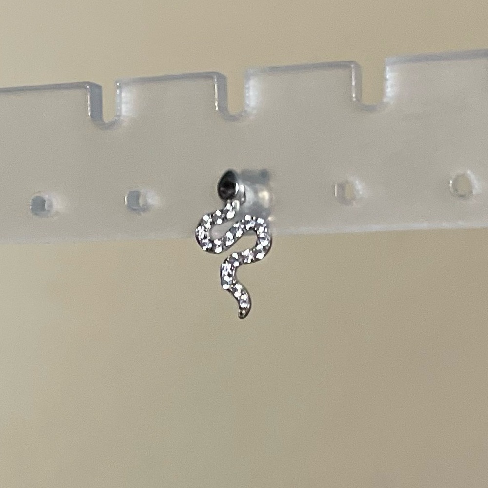 Single Snake Stud Earring, sterling silver
